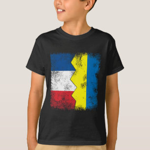 France Ukraine Flags Half Ukrainian French Roots P T-Shirt
