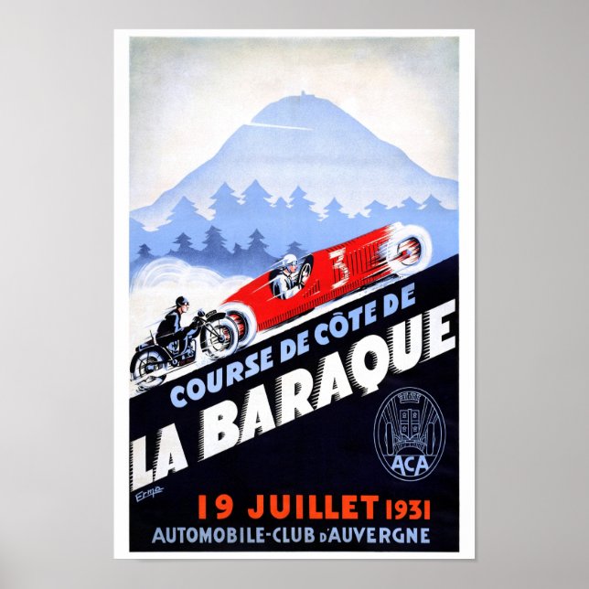 France Vintage Racing Poster Restored (Front)