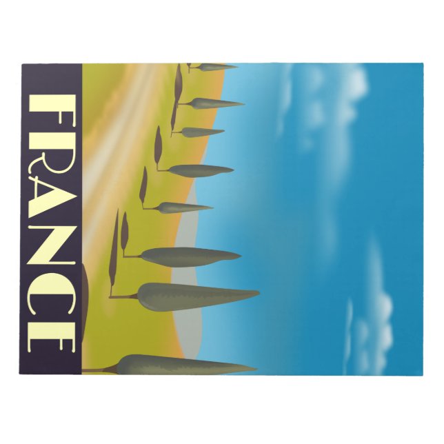 France vintage style travel poster notepad (Front)