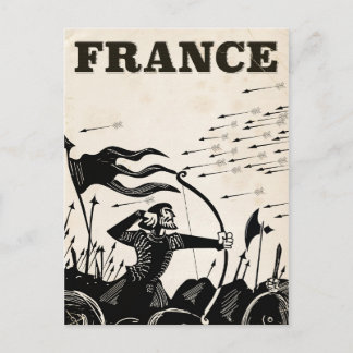 France vintage travel poster. classic mediaeval ca postcard
