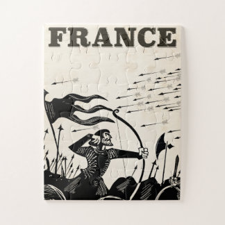France vintage travel poster. classic medieval car jigsaw puzzle
