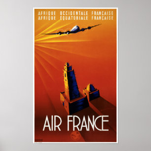 France Vintage Travel Poster Restored