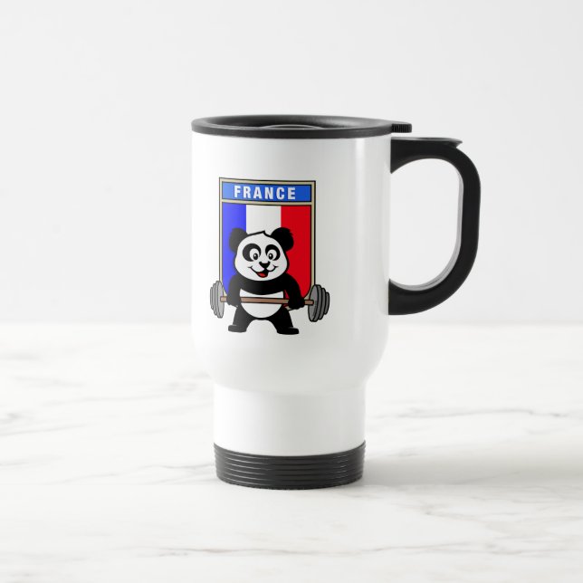 France Weightlifting Panda Travel Mug (Right)