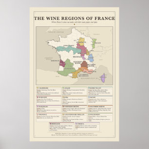 France Wine Regions Poster