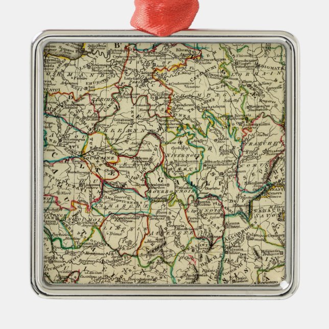 France with boundaries outlined metal tree decoration (Front)