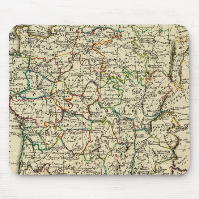 France with boundaries outlined mouse mat (Front)