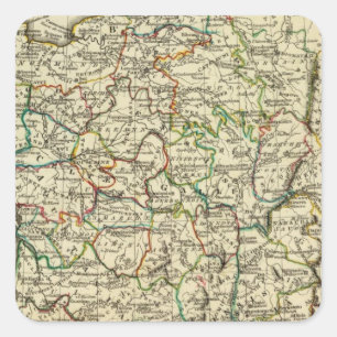 France with boundaries outlined square sticker