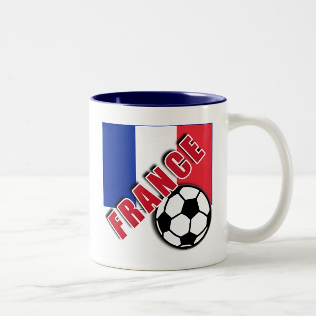 FRANCE World Soccer Fan Tshirts Two-Tone Coffee Mug (Right)