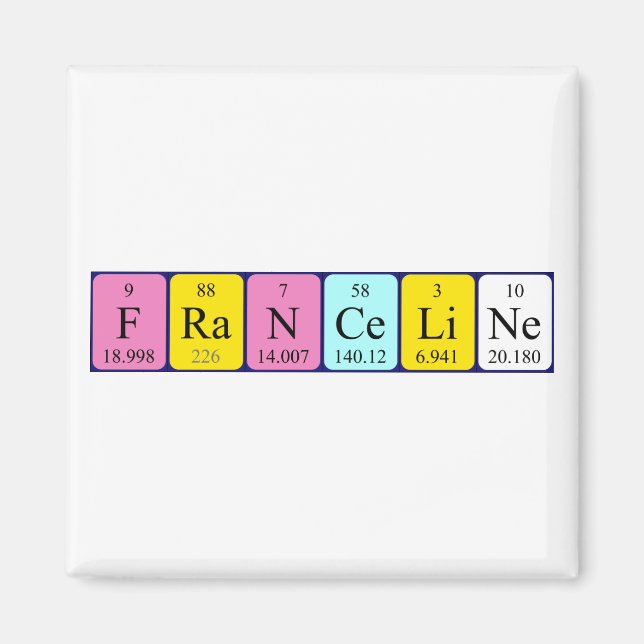 Franceline periodic table name magnet (Front)