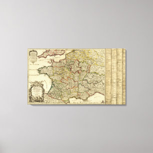 FrancePanoramic MapFrance Canvas Print