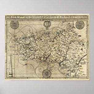 FrancePanoramic MapFrance Poster