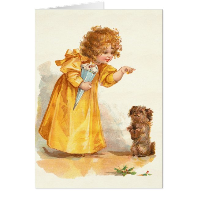 Frances Brundage Cute Victorian Girl and Terrier (Front)