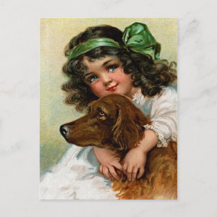 Frances Brundage: Girl with Dog Postcard