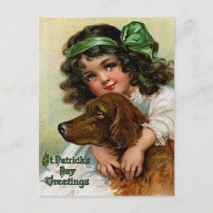 Frances Brundage: Girl with Dog Postcard