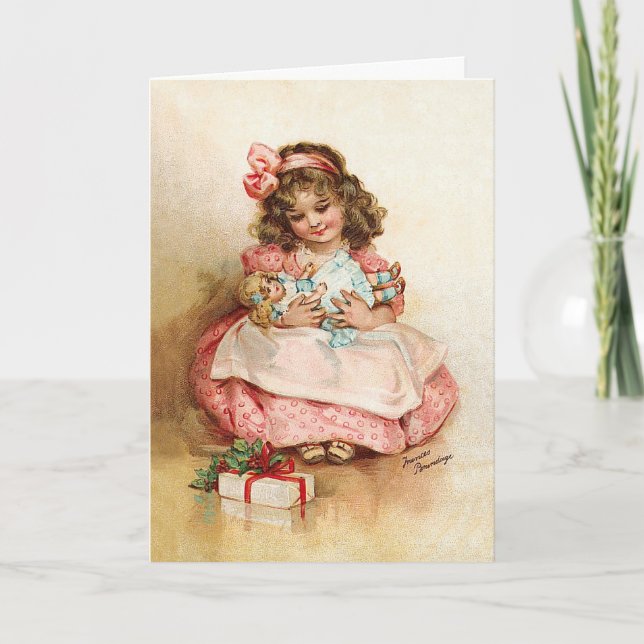 Frances Brundage - Girl with Doll Holiday Card (Front)