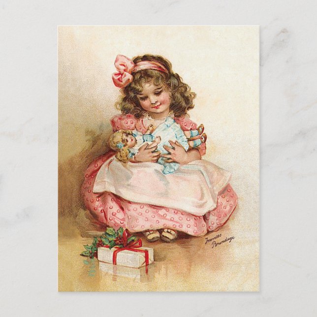 Frances Brundage - Girl with Doll Postcard (Front)