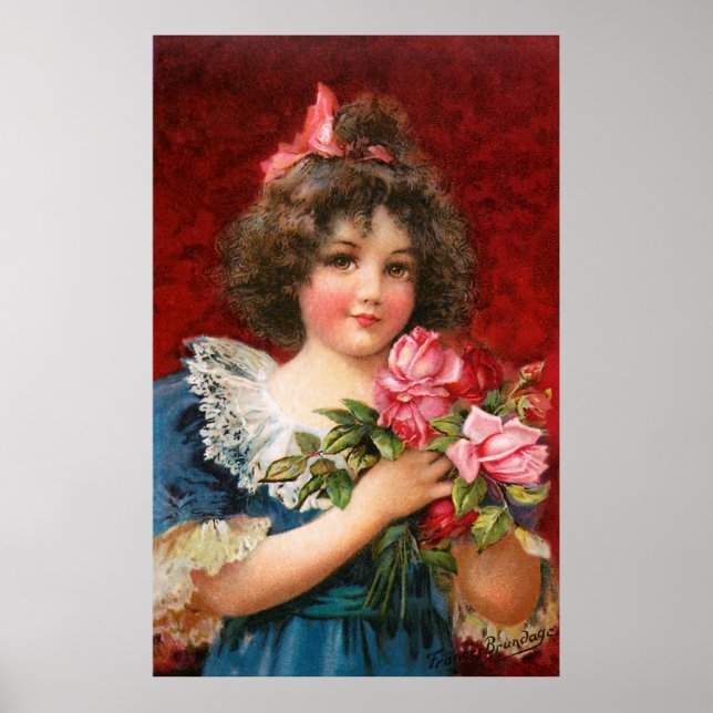 Frances Brundage: Girl with Roses Poster (Front)
