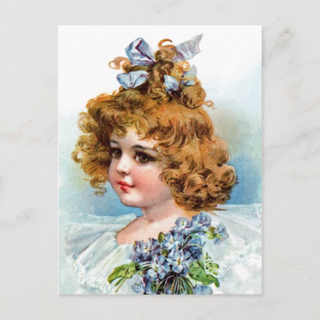 Frances Brundage - Portrait of a Flowery Girl Postcard (Front)