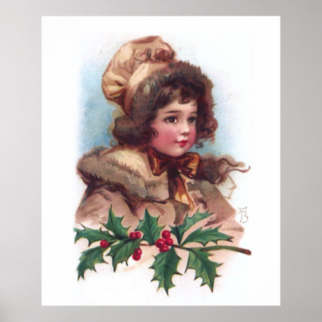 Frances Brundage: Winter Girl with Holly Poster (Front)