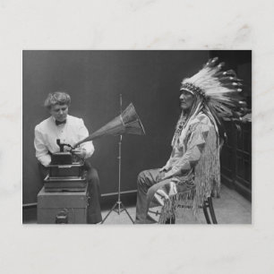 Frances Densmore Audio Recording Blackfoot Chief Postcard