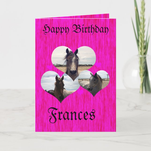 Frances, Happy Birthday Arab Horse Card, Card (Front)