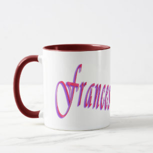 Frances, Name Logo, Maroon Combo Coffee Mug