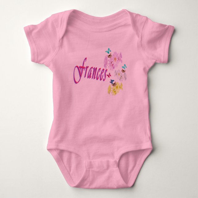 Frances, Name With Kittens, Baby Bodysuit (Front)