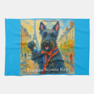 Frances Scottie Key: The Anthem of Adorable Tea Towel