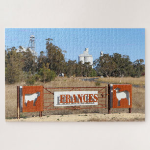 Frances, South Australia, town entrance sign Jigsaw Puzzle