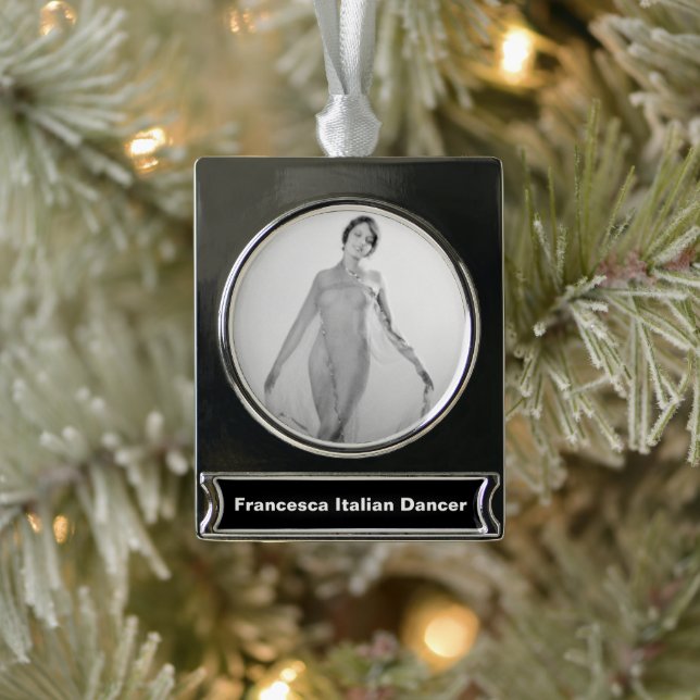Francesca a Bella Ragazza, Beautiful italian Girl Silver Plated Banner Ornament (Tree)