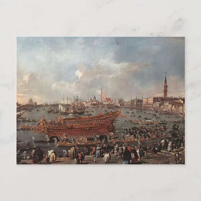 Francesco Guardi- The Doge on the Bucintoro ,Riva Postcard (Front)