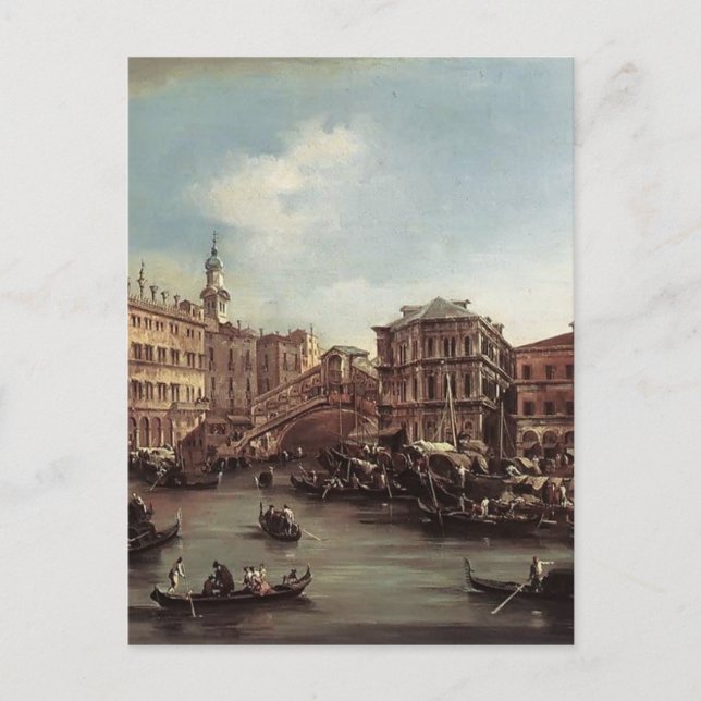 Francesco Guardi- The Rialto Bridge Postcard (Front)