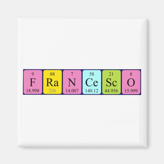 Francesco periodic table name magnet (Front)