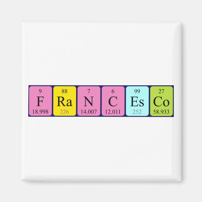 Francesco periodic table name magnet (Front)