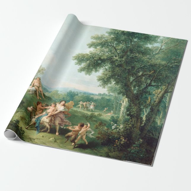 Francesco Zuccarelli Landscape with the Education Wrapping Paper (Unrolled)