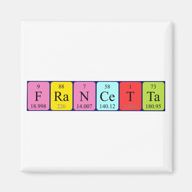 Francetta periodic table name magnet (Front)