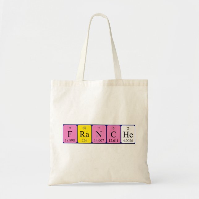 Franche periodic table name tote bag (Front)
