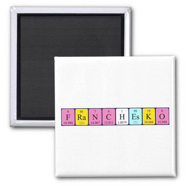 Franchesko periodic table name magnet (Front)