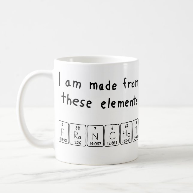 Franchot periodic table name mug (Left)