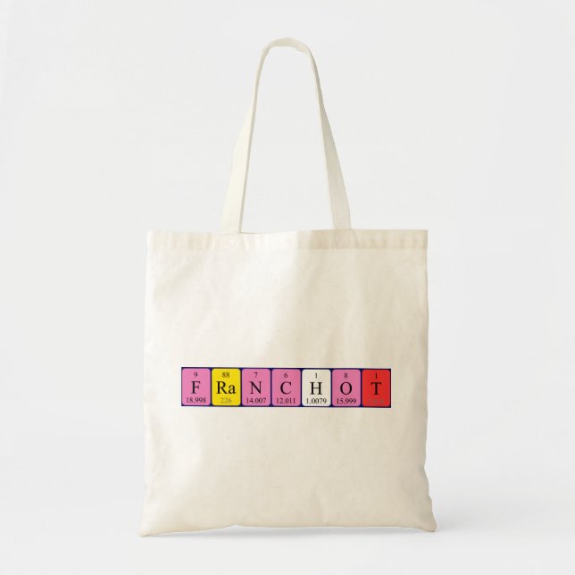 Franchot periodic table name tote bag (Front)
