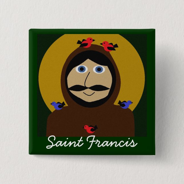 Francis and the Birds 15 Cm Square Badge (Front)