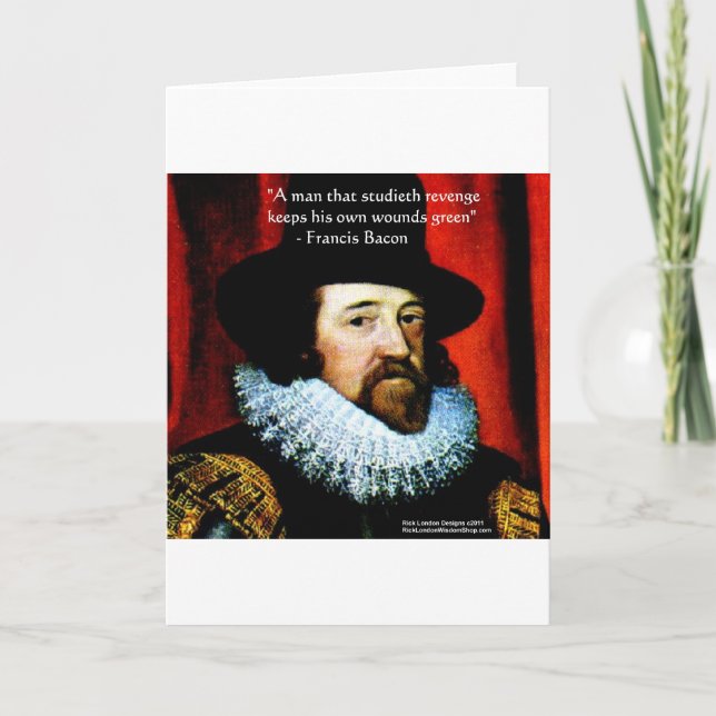 Francis Bacon & Famous Quote Greeting Card (Front)