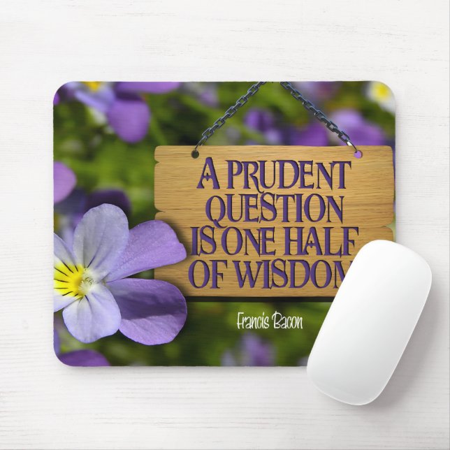 Francis Bacon Inspirational Quote "Wisdom" Mouse Mat (With Mouse)