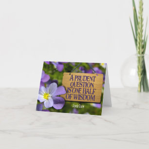 Francis Bacon Inspirational Quote "Wisdom" Thank You Card