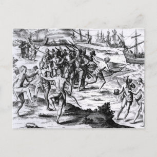 Francis Drake in the New World Postcard