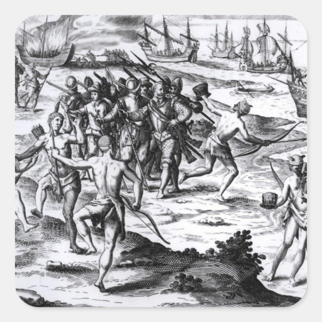 Francis Drake  in the New World Square Sticker (Front)