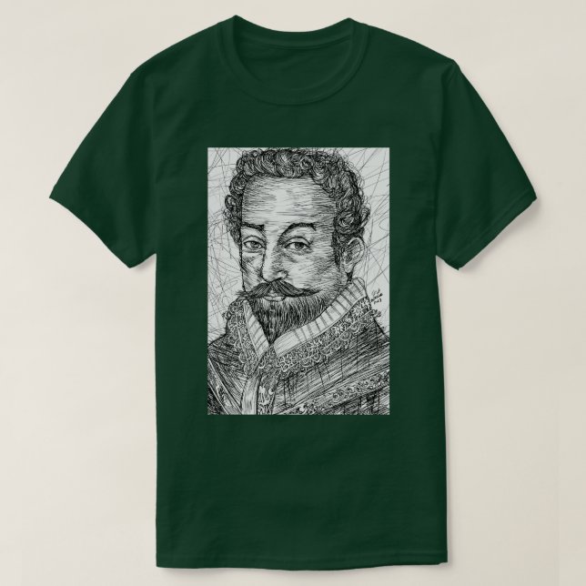 FRANCIS DRAKE ink portrait TShirt (Design Front)