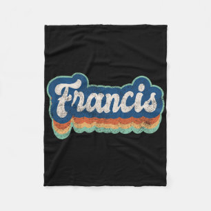 Francis First Name Boy Vintage Style 70s 80s Perso Fleece Blanket