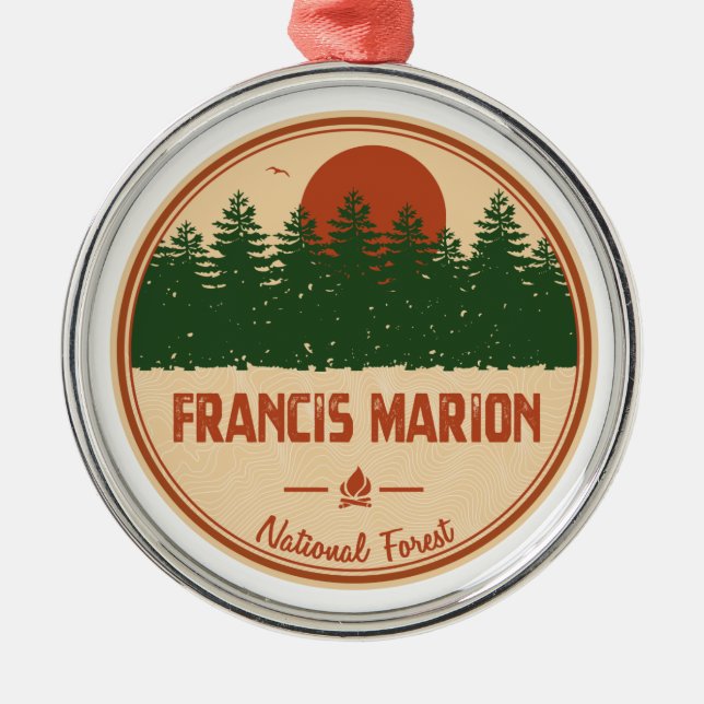 Francis Marion National Forest Metal Tree Decoration (Front)