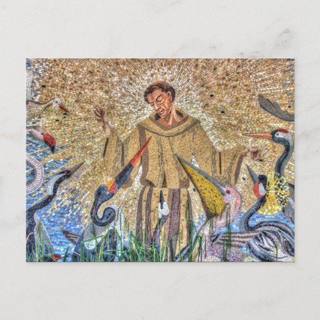 Francis Of Assisi Mosaic Postcard (Front)